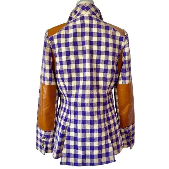 Smythe Rifle Elbow Patch Equestrian Blazer Jacket Rectangle Patch Purple Size 10 - Picture 9 of 11